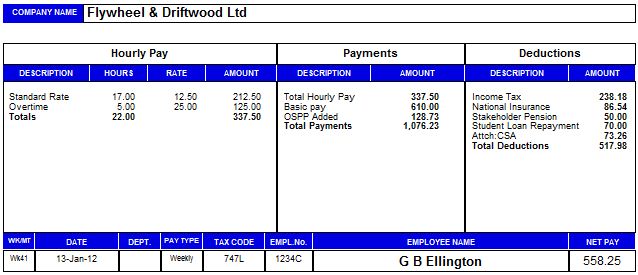 uk payslip template excel