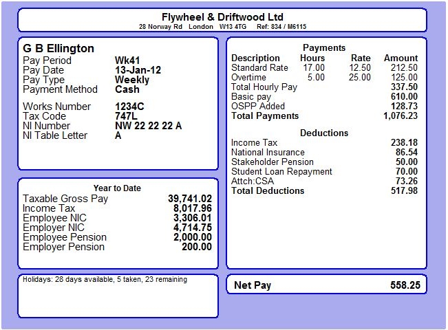 uk payslip template Payroll Payslips Employee Software Manager Selection