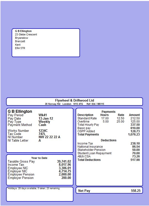 uk template excel free payslip Employee Manager Selection Software Payslips Payroll