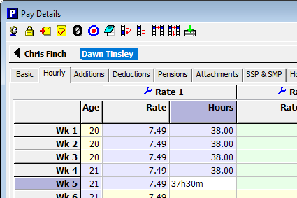 hours hours worked pay details
