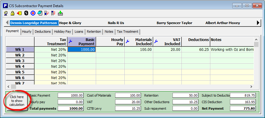 show calculation