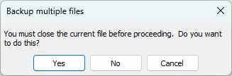 close current file first
