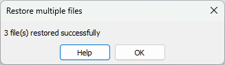 files restored successfully