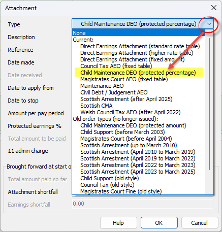 Select DEO order type