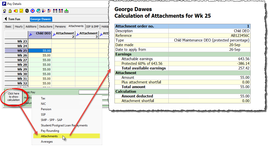 show calculation