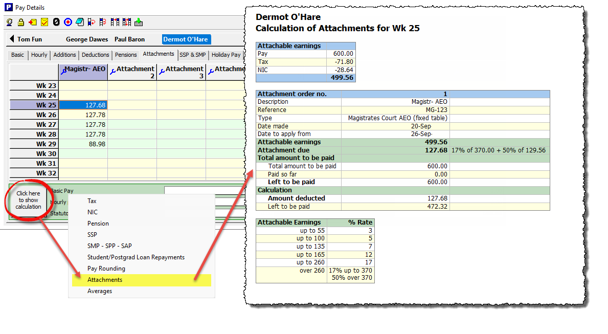 show calculation