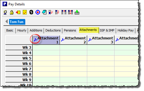 Attachments settings