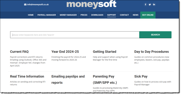 support-page Support website